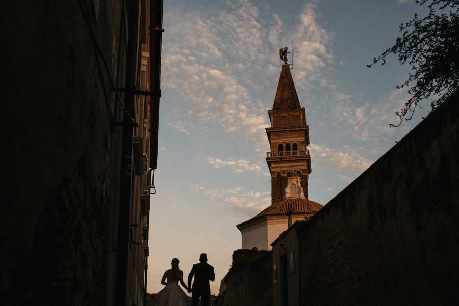 sesja slubna na slowenii, plener zagraniczny, plener slubny w piranie