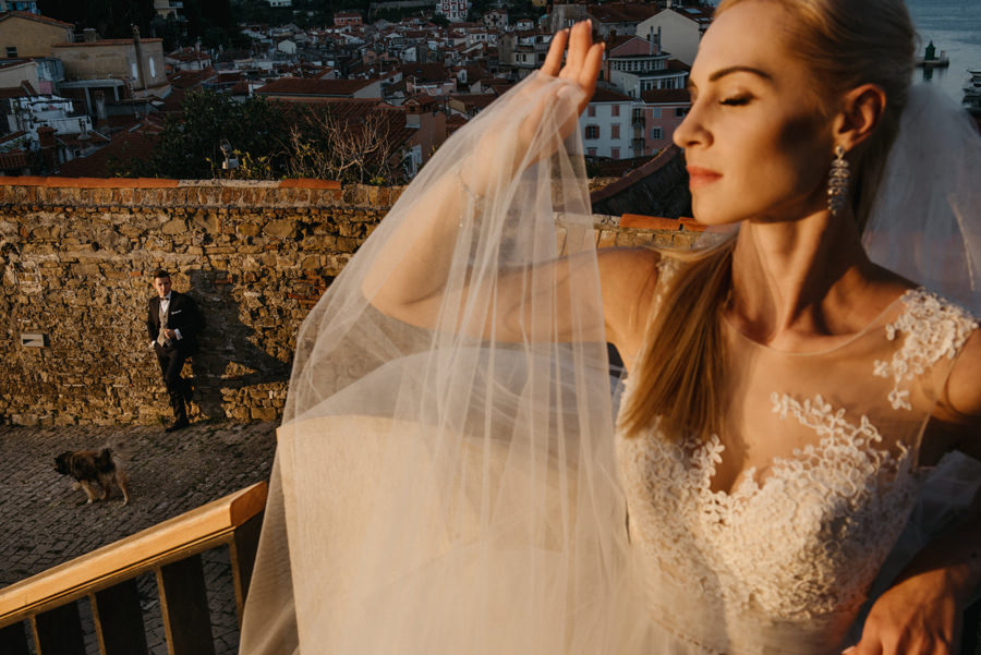 sesja slubna na slowenii, plener zagraniczny, plener slubny w piranie