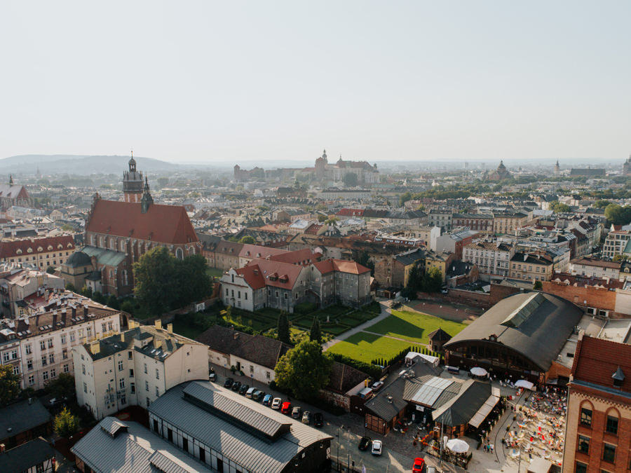 widok na Kraków z lotu ptaka