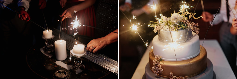 tort weselny, zimne ognie, industrialny klimat