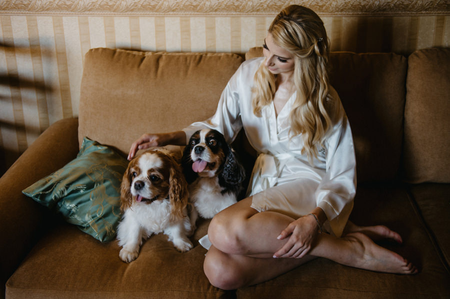 pani młoda ze swoimi pieskami, pupile panny młodej, pies przyjaciel