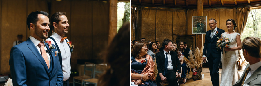 pan młody widzi wchodzącą narzeczoną, emocje, reportaż ślubny