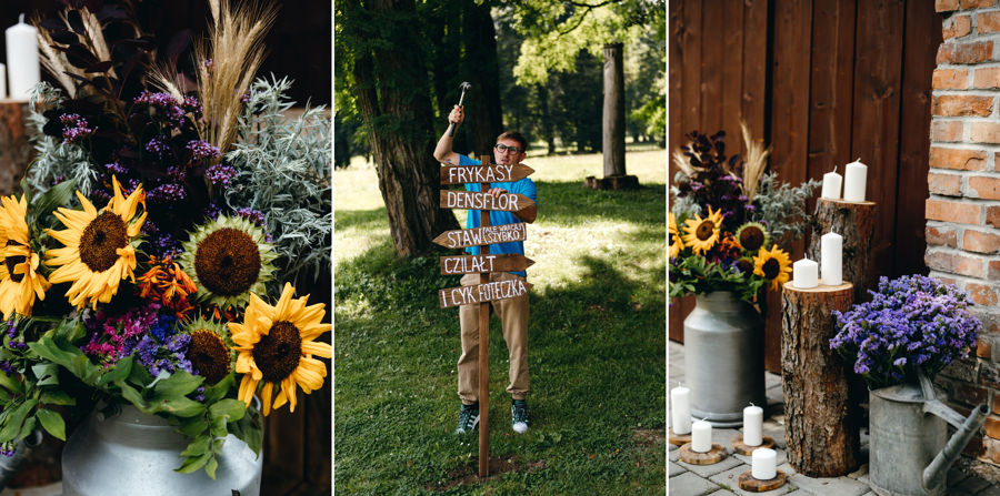 stodoła w kąśnej, rustykalne wesele, wesele w stodole, dekoracje ślubne, przygotowania do wesela
