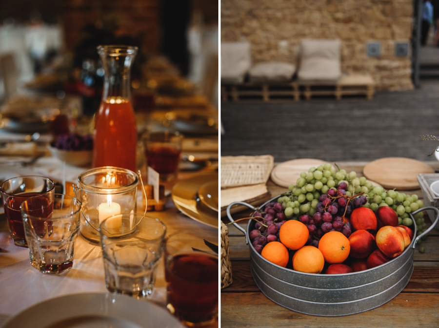 swieczki owoce kompot szklanki