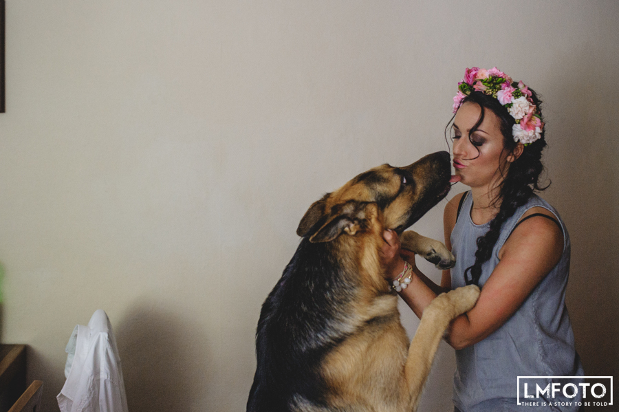 pies przyjaciel jezyk wianek pani mloda