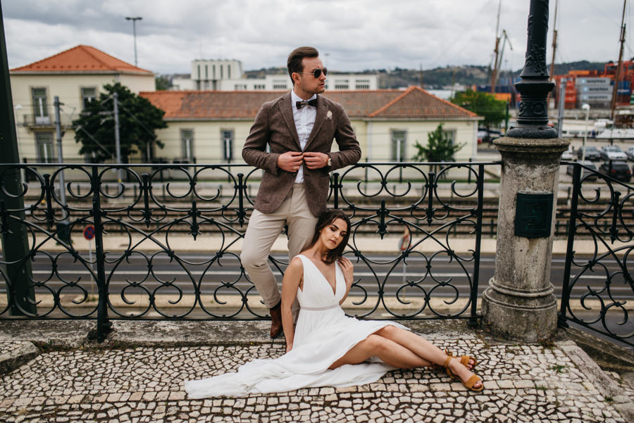 szyby widok para mloda suknia slubna