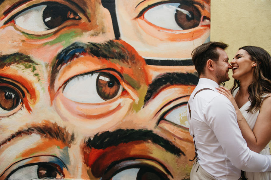 oczy mural para mloda wzrok