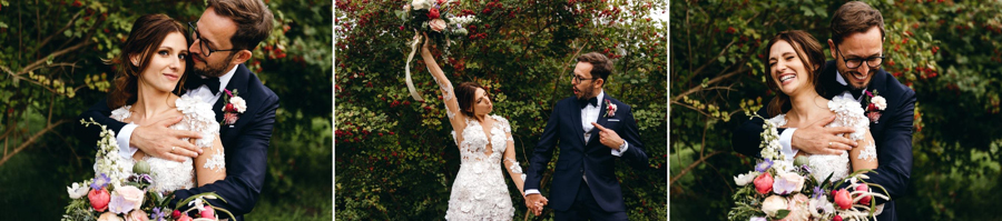 szalona para młoda, sesja w dniu ślubu, radość, emocje, miłość , stodoła wszystkich świętych