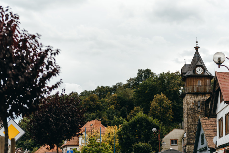 Dobczyce, widok na wieżę strażnicy, 