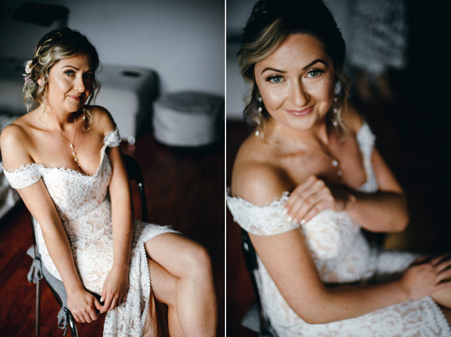 suknia pani młodej, detale ślubne, fotograf ślubny Dobczyce, portret panny młodej