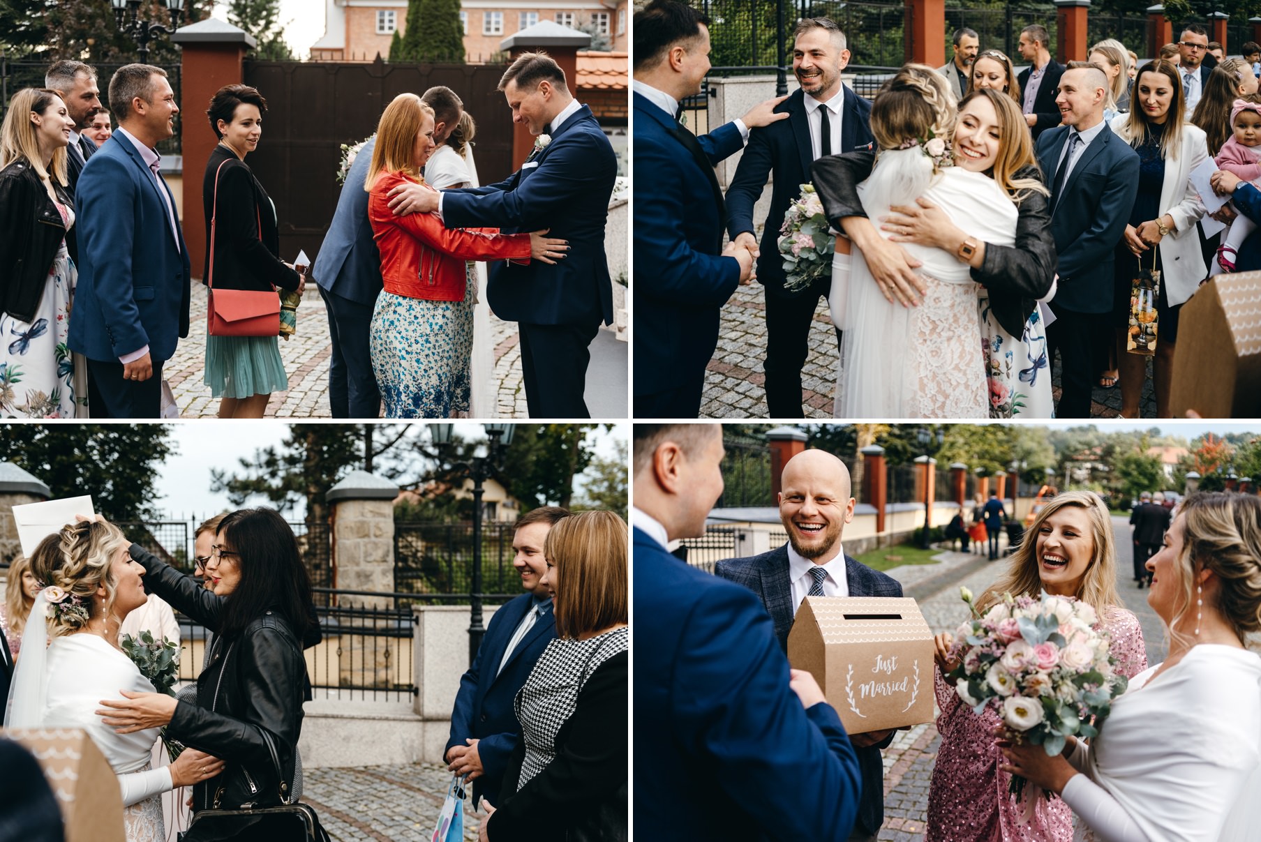 życzenia dla nowożeńców, przytulenia, pocałunki, emocje