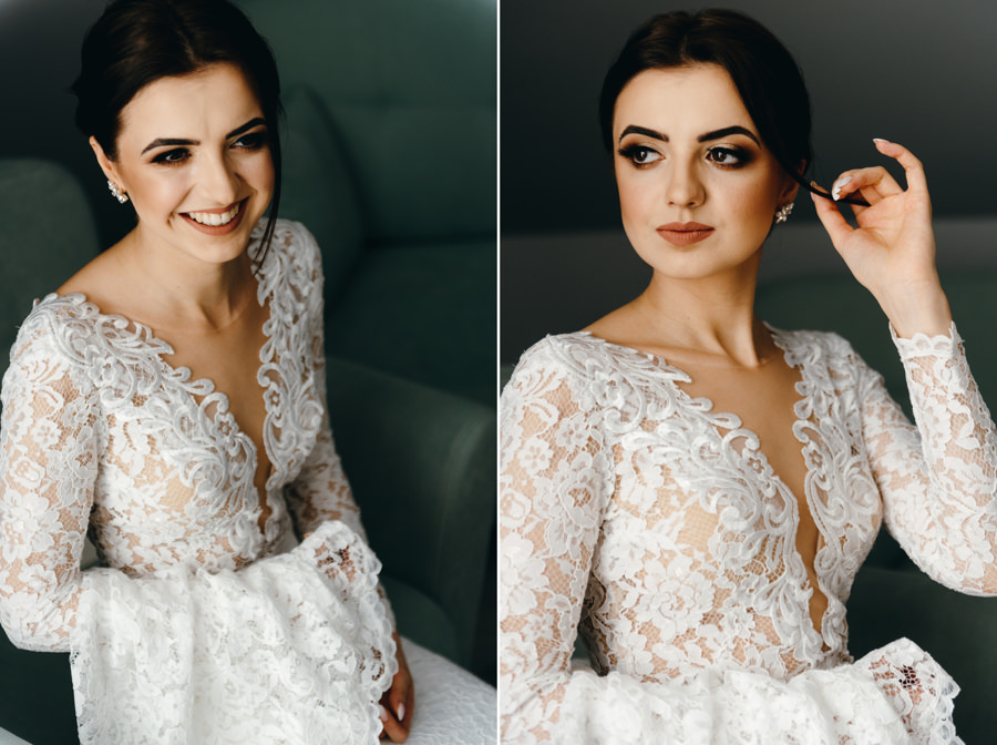panna młoda przygotowuje się do ślubu, fotografia ślubna Bochnia, portret panny młodej
