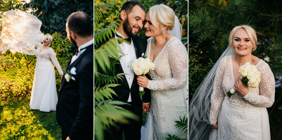 folwark zalesie, sesja ślubna, reportaż ślubny, sukienka, panna młoda, pan młody, wesele z pięknym widokiem