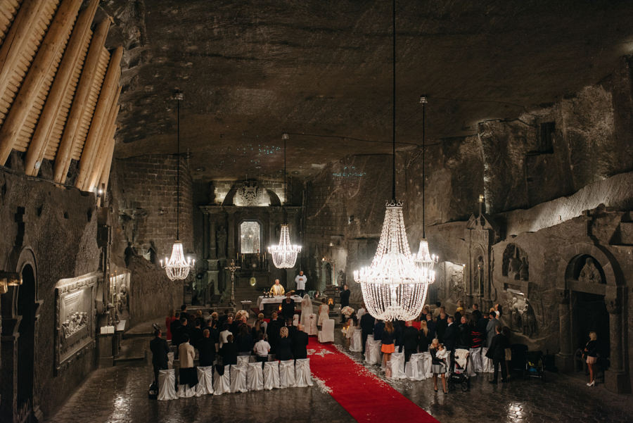 ceremonia w kopalni, kopalnia soli w wieliczce, piękne wesele w wieliczce