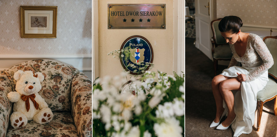 przygotowania do ślubu, dwór sieraków, bukiet ślubny