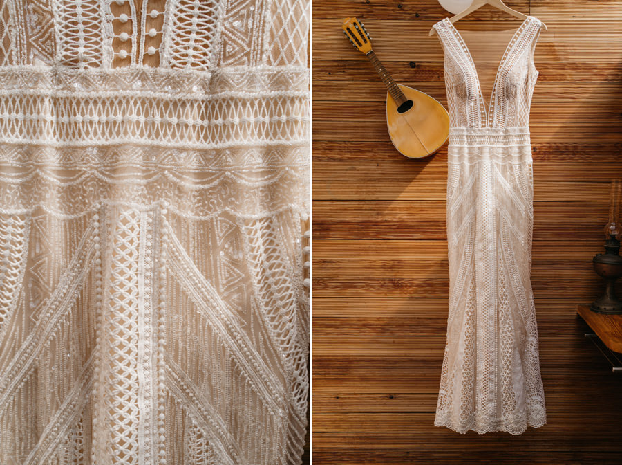 przygotowania ślubne, szampan, bukiet ślubny