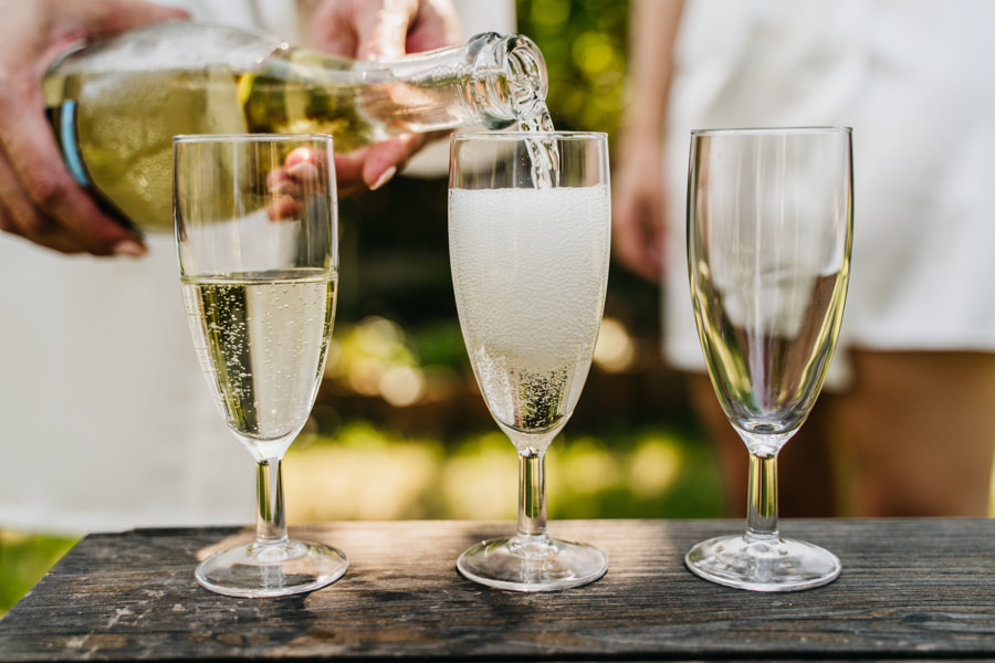 szampan na przygotowaniach