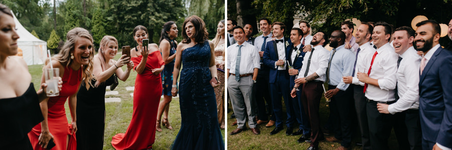 druhny i drużbowie na weselu, dwór sierakó, wesele pod namiotem