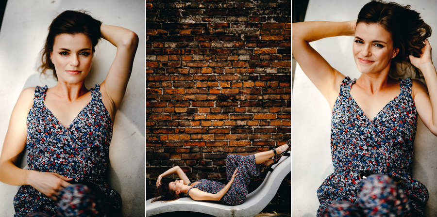 sesja narzeczeńska w Warszawie, fotograf na ślub Warszawa, portret kobiety, sesja na tle cegieł