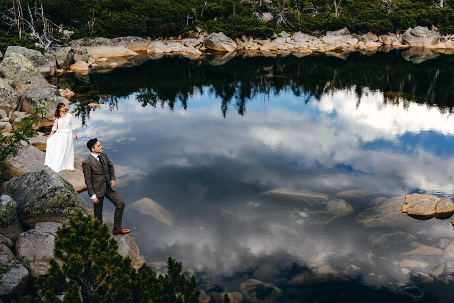 sesja slubna w Karkonoszach, sniezne kotły