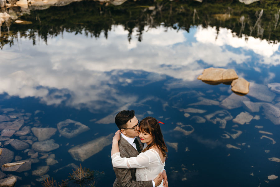 sesja slubna w Karkonoszach, sniezne kotły