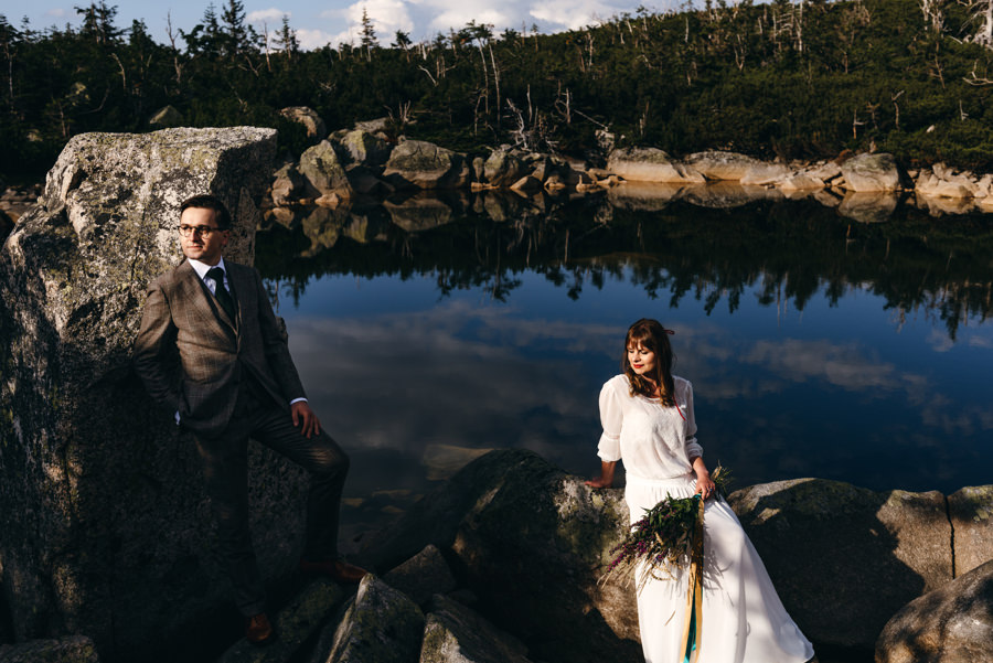 sesja slubna w Karkonoszach, sniezne kotły