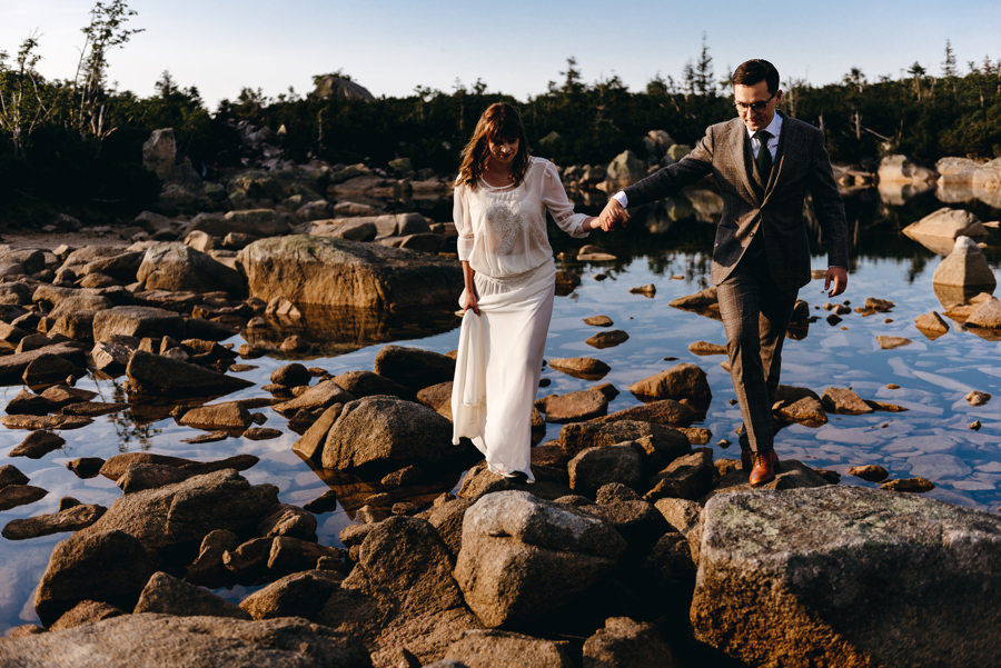 sesja slubna w Karkonoszach, sniezne kotły