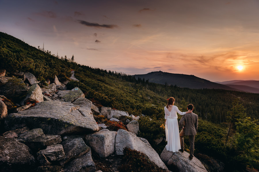 sesja slubna w Karkonoszach, sniezne kotły