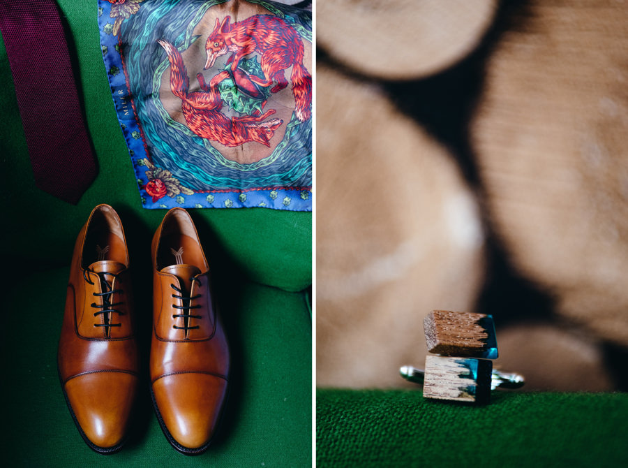 buty pana młodego, spinki, detale ślubne