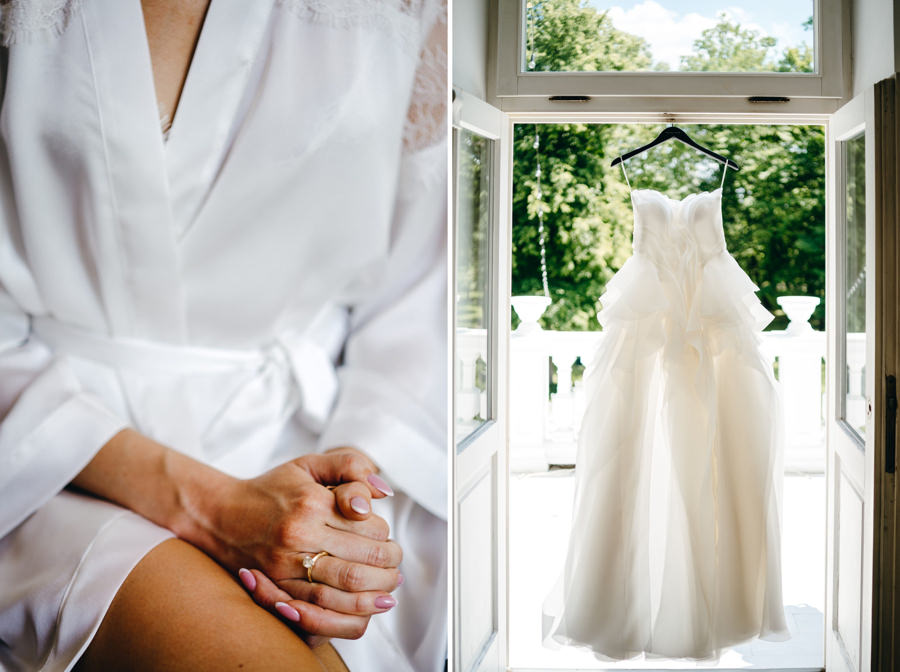 suknia ślubna zień, obrączka ślubna, detale ślubne