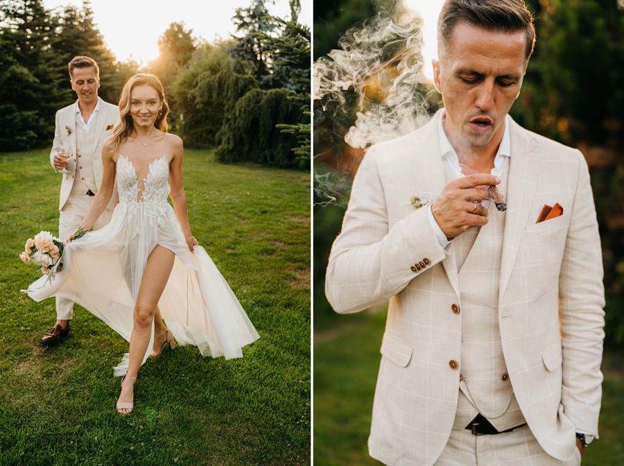 ogrod w brzoskiwni, slub w krakowie, krakow zdjecia, wesele plenerowe, para mloda