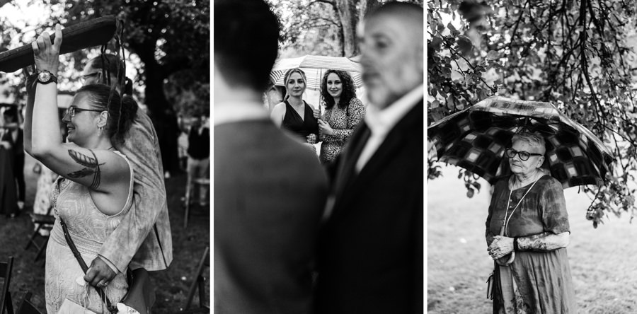 lipowe siedlisko stodola weselna, slub plenerowy w deszczu