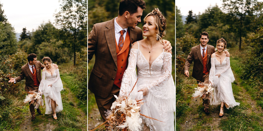 wesele w stylu boho, slub w plenerze, suknia slubna boho marta trojanowska