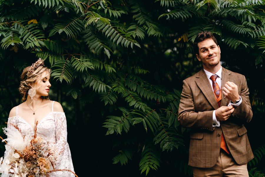 wesele w stylu boho, slub w plenerze, suknia slubna boho marta trojanowska